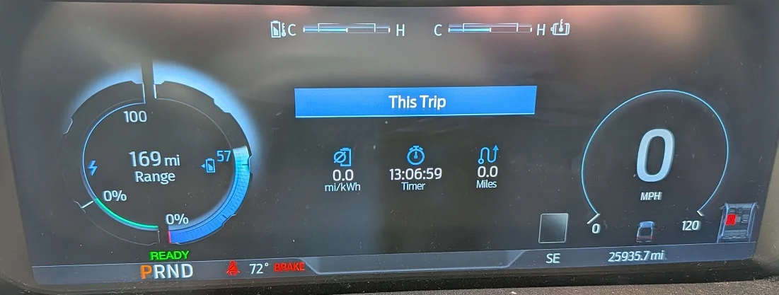 Ford F-150 Lightning Power consumption using PPOB only vs truck on IPC After test 1