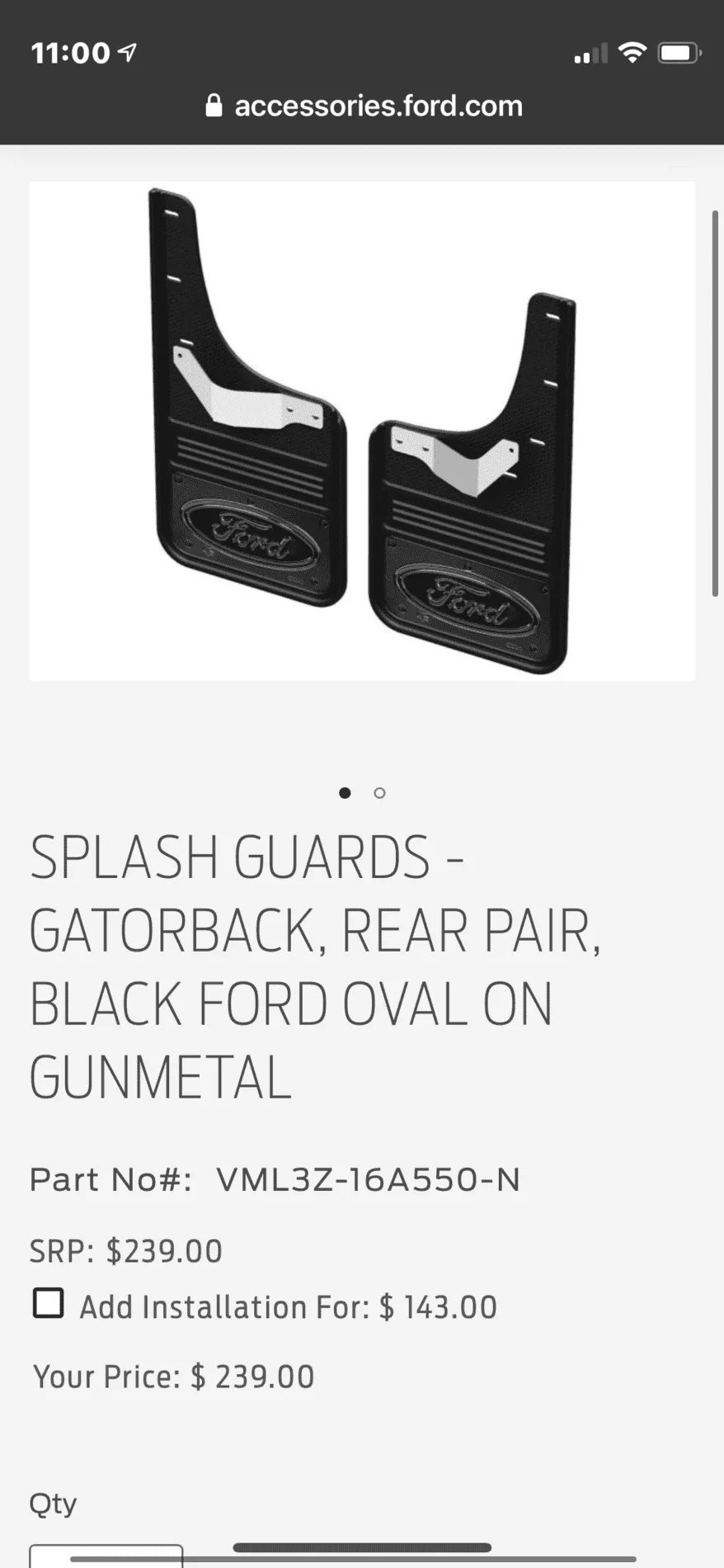 Ford F-150 Lightning Ford shop accessories OEM fender flare / splash guards A17B8EA0-78FB-4B3C-9B63-448E46B4224B