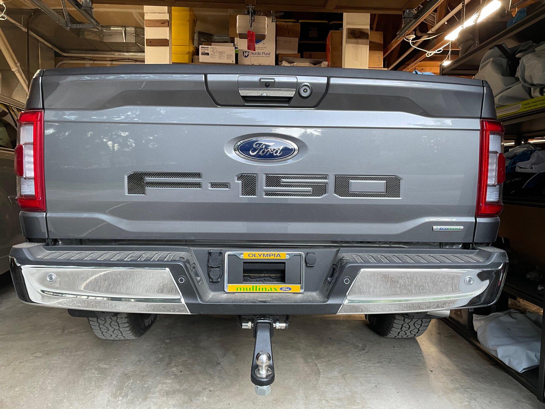 Ford F-150 Lightning Applied vinyl lettering on tailgate letterin