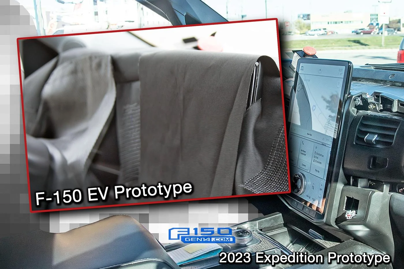 Ford F-150 Lightning Electric F-150 Prototype Caught With Large Mach-E-Style Infotainment Screen ev-f150-electric-mache-large-infotainment-screen-2