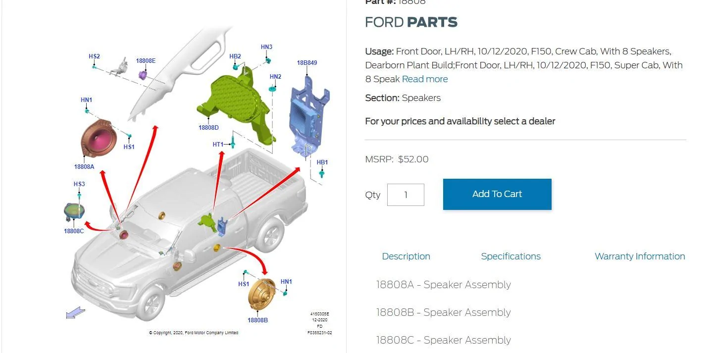 Ford F-150 Lightning Adding a Sub to non-unleashed BO system 8 speaker
