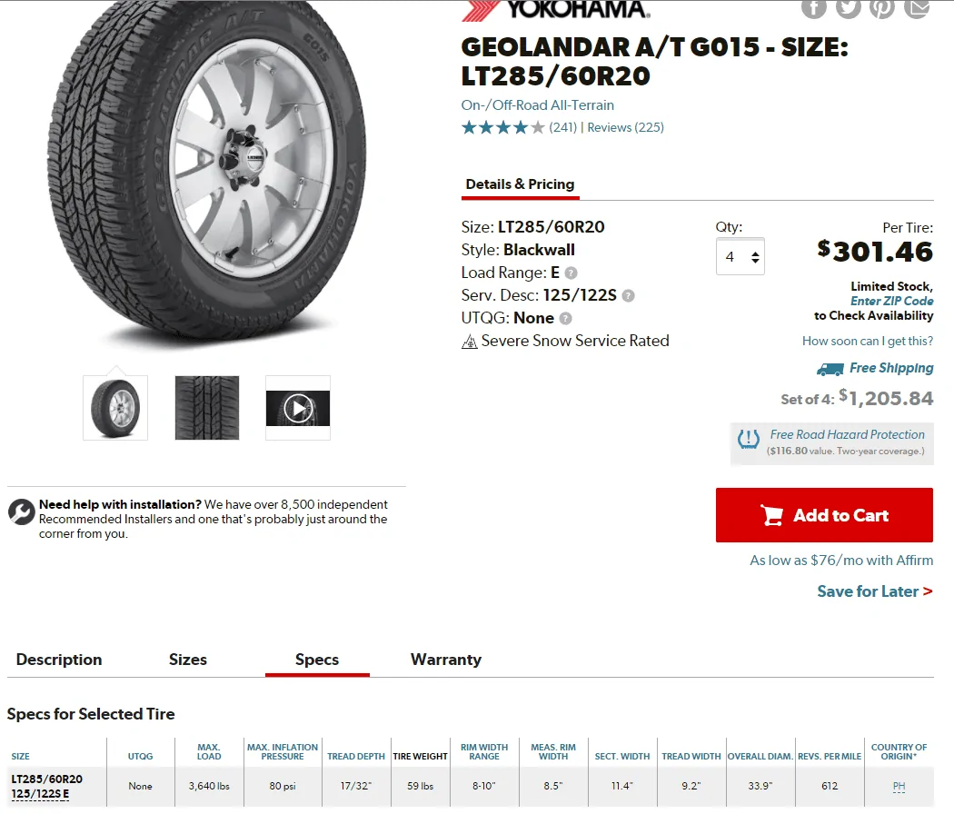 Ford F-150 Lightning What Tires 1619087854788