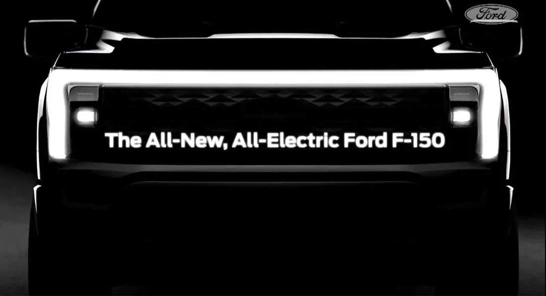 Ford F-150 Lightning E-150 (Electric F-150 EV) Styling Preview Rendering Based on Official Teaser electric-f-150-ev-jpg