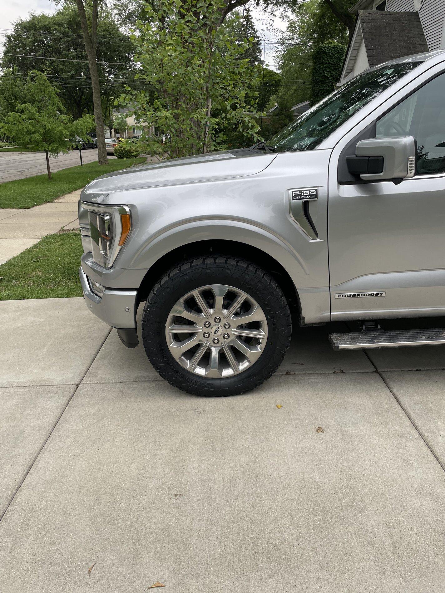 Ford F-150 Lightning Biggest Wheels & Tires Possible on Stock 2021 F150 (Without Level) 2021-07-14 16.06.50