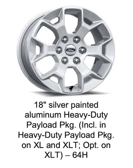 Ford F-150 Lightning Stock Heavy-Duty Payload Wheel Load Ratings 64H