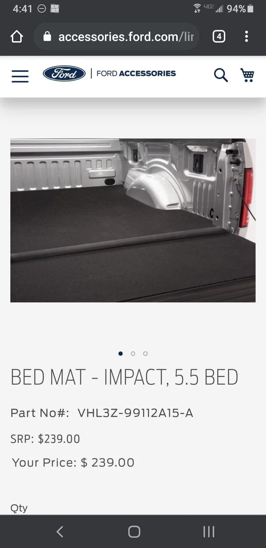 Ford F-150 Lightning Ford Accessories - Bed Mat - Impact Screenshot_20210811-044107_Chrom