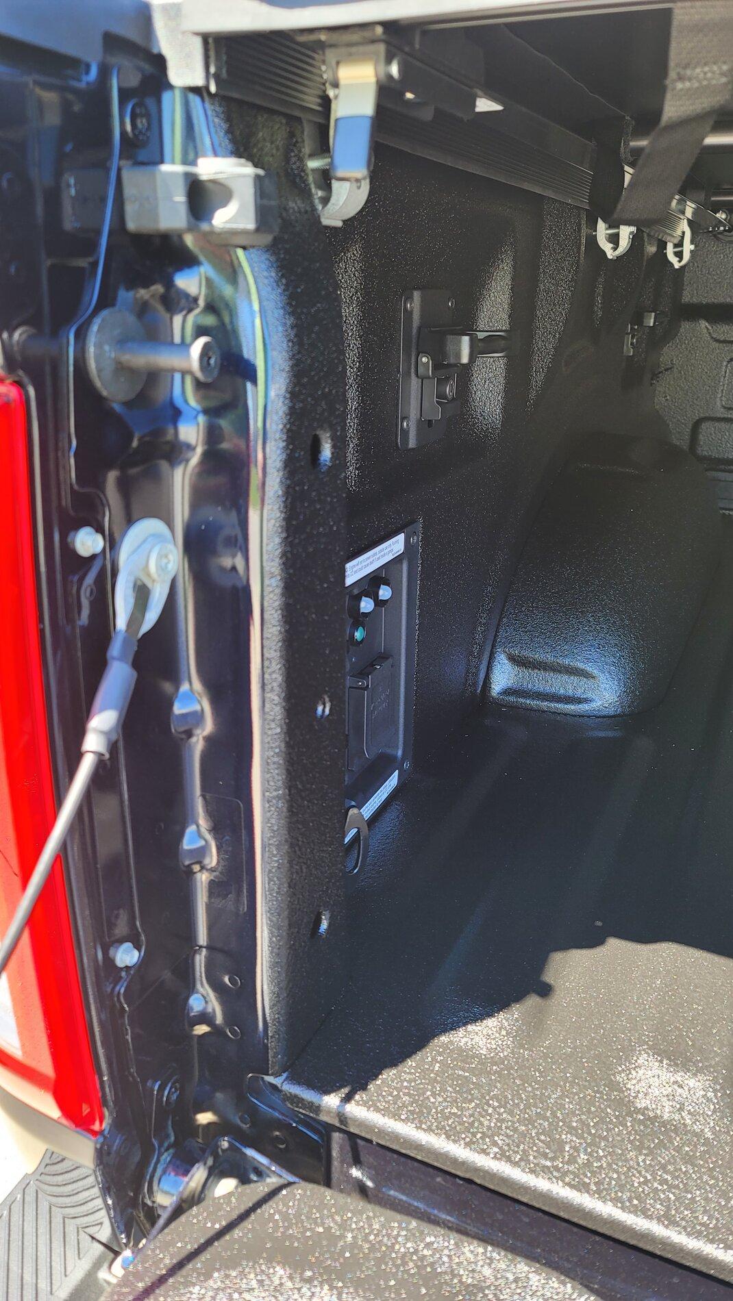Ford F-150 Lightning Spray-In Liner with tailgate work surface 2021 F150 Line-X Bed Left - 21_05 29