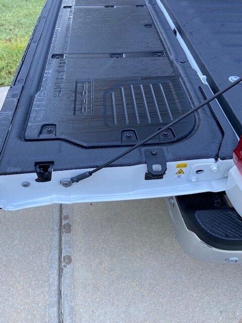 Ford F-150 Lightning Spray-In Liner with tailgate work surface IMG_0149