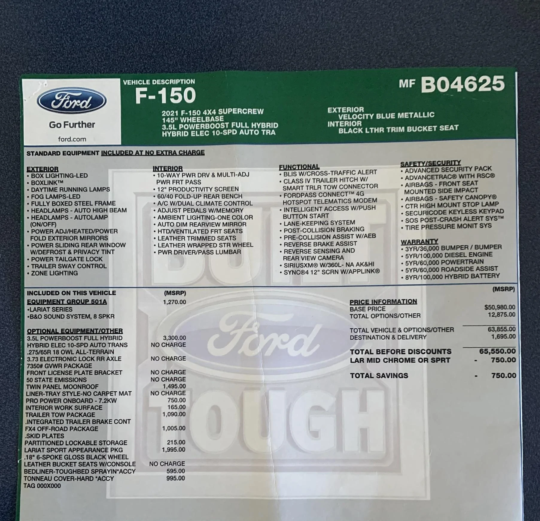 Ford F-150 Lightning 2021 F-150 Payload Stickers 8638891E-1EE9-4B56-9CF2-84D74A4EDBF5