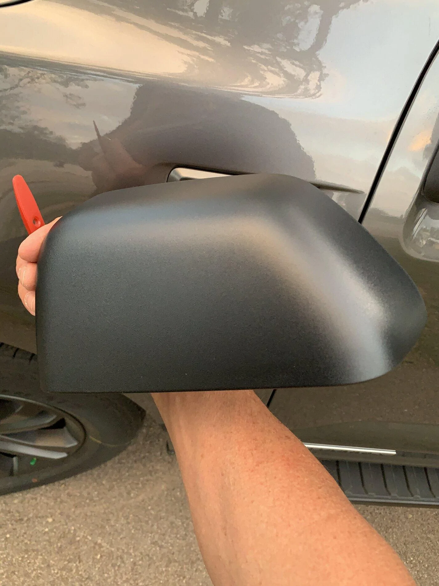 Ford F-150 Lightning Chrome skull caps replacing with black textured, it's a no go skull black