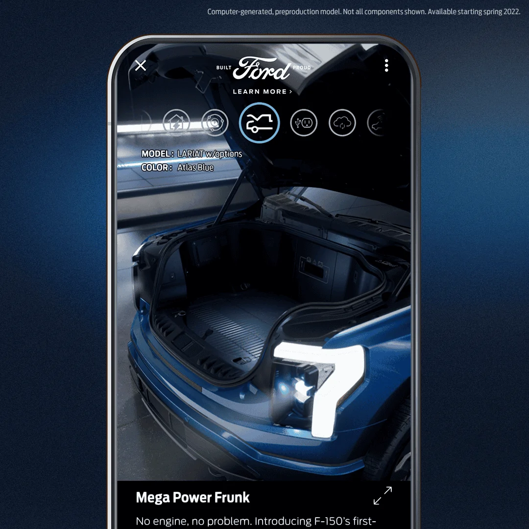 Ford F-150 Lightning Ford Launches F-150 Lightning 3D Augmented Reality Experience StrikeAnywhere_Phone_square_frunk