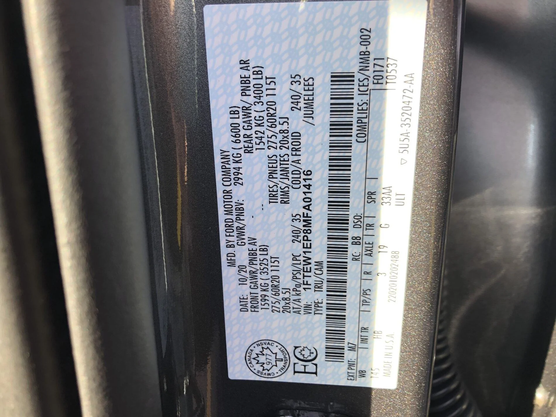 Ford F-150 Lightning 2021 F-150 Payload Stickers AED638E6-C485-4423-8A7F-2C7C9AABBE4D