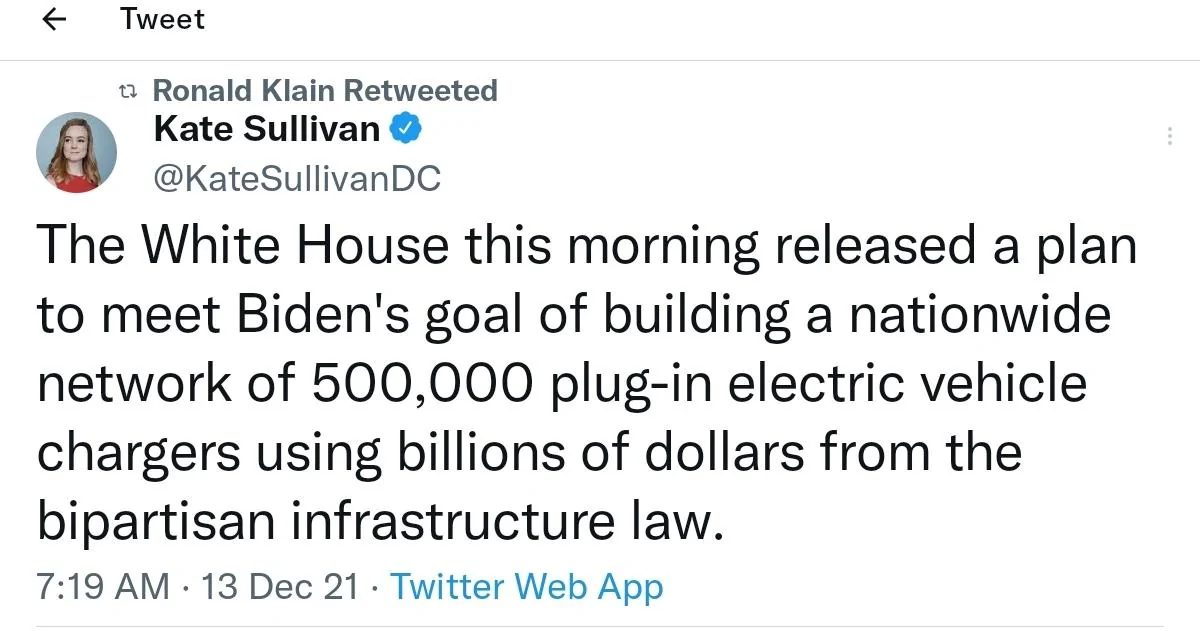 Ford F-150 Lightning White House releases plan to build nationwide network of 500,000 EV chargers screenshot_20211213-073818_twitter-jpg