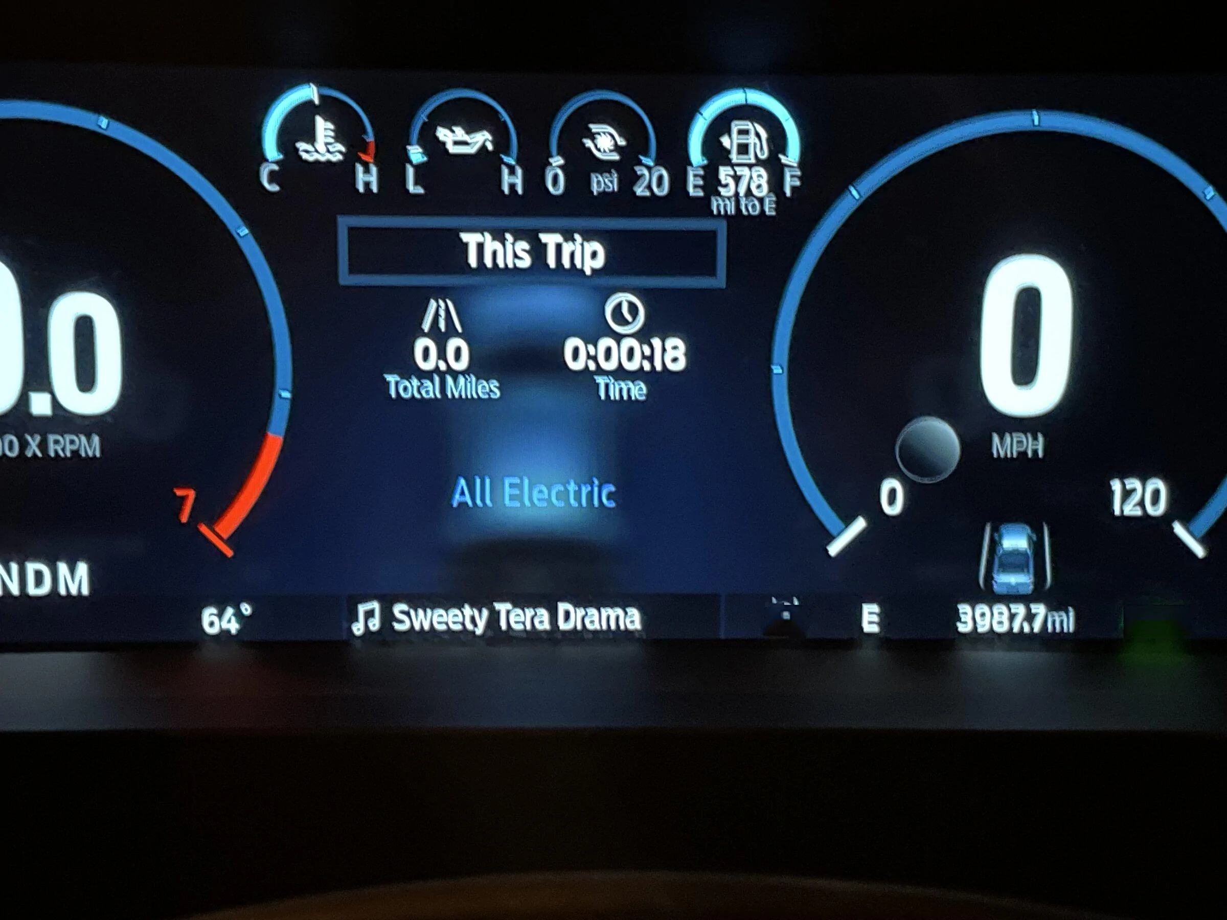 Ford F-150 Lightning Gray Dot on Instrument Panel at Startup IMG_2122