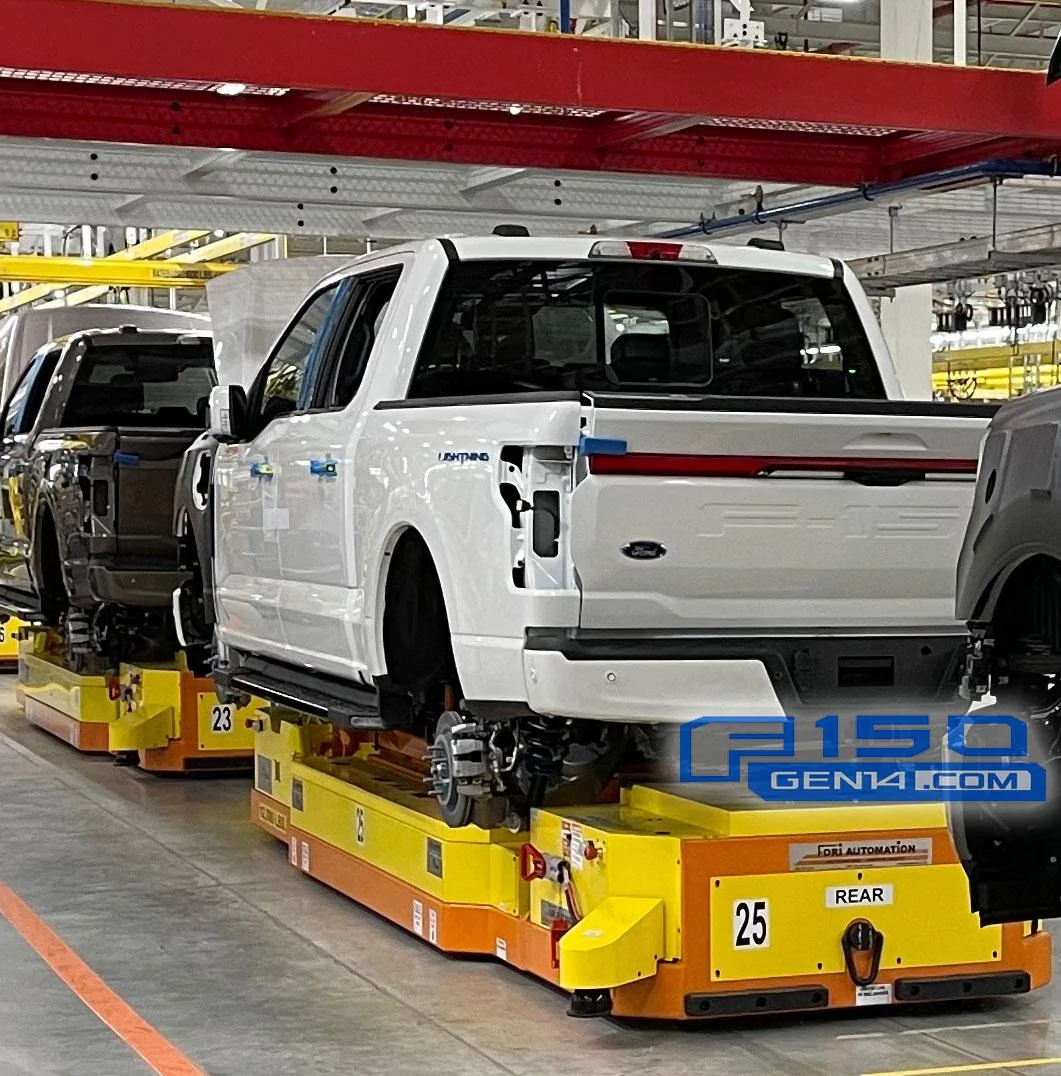 Ford F-150 Lightning Inside Rouge Factory: Atlas Blue, Stone Gray, Oxford White F-150 Lightning + bonus Iced Blue Silver pics oxford white f150 lightning