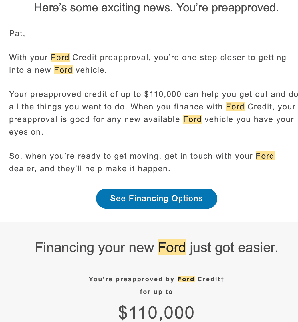 Ford F-150 Lightning Got a Ford Email!  But it just "preapproves me" for financing to buy a vehicle that I can't even get Screen Shot 2022-01-19 at 11.31.52 AM