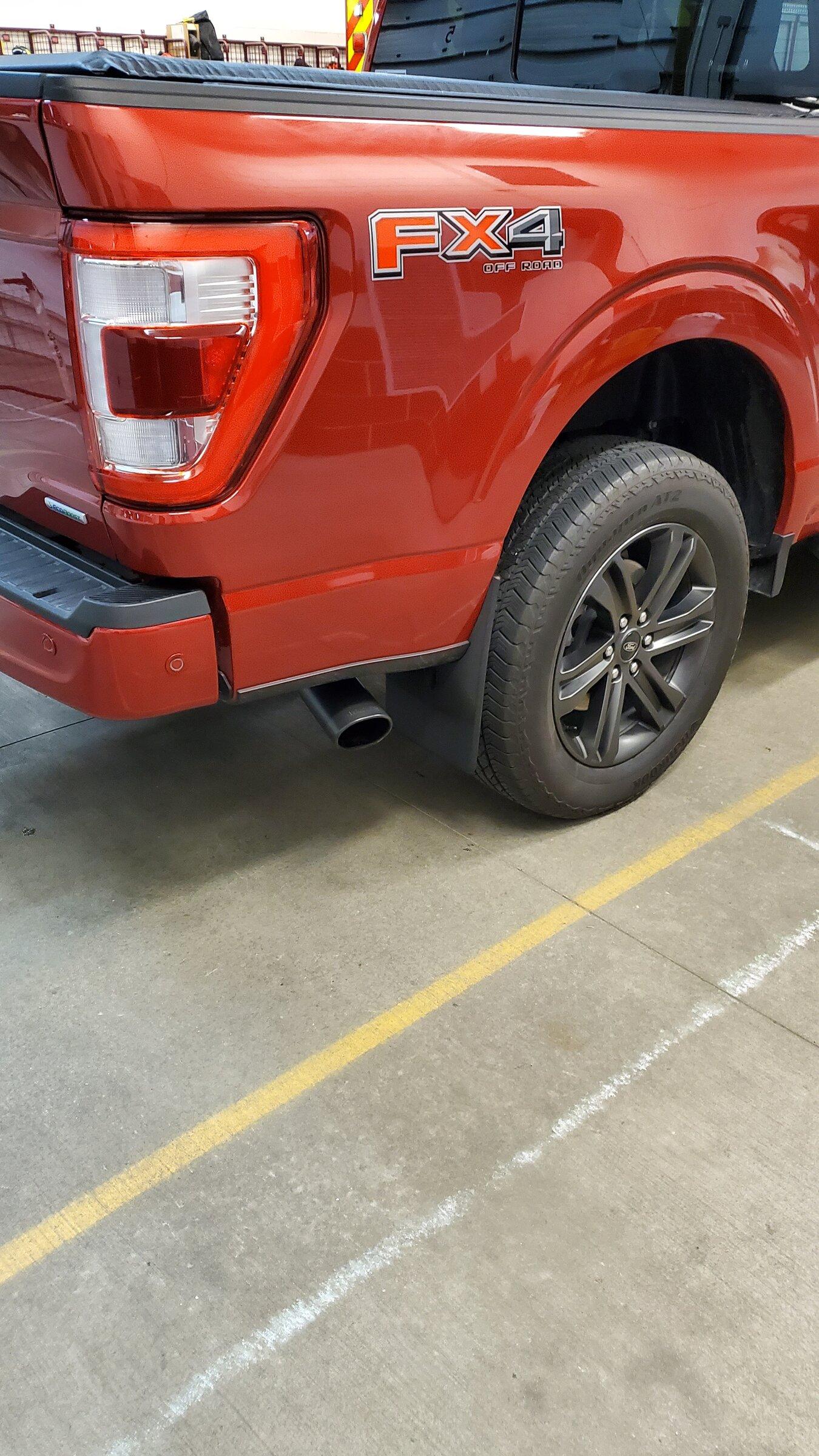 Ford F-150 Lightning Adding Mud Guards front and rear: Which are best? Looking at Weathertech vs. Husky for "No Drill" application 20211107_174911