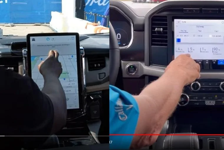 Ford F-150 Lightning 12" vs 15" screen ergonomics sync4a