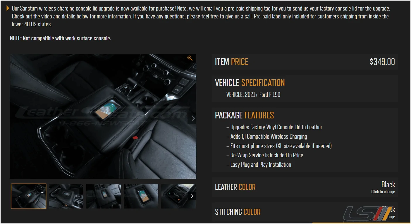 Ford F-150 Lightning Anyone updated their console for wireless charging? 1644358028137