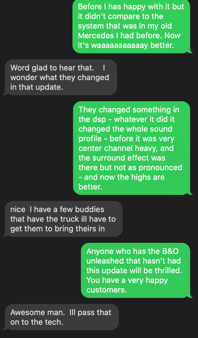 Ford F-150 Lightning 2021 B&O Unleashed Software Update massively improved sound quality - super happy. Screen Shot 2022-02-08 at 11.28.19 PM