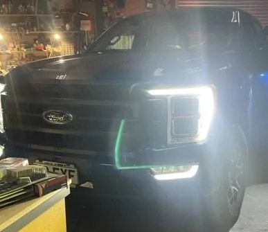 Ford F-150 Lightning DRL LED Bar brightness boosted using Forscan 1644957106847