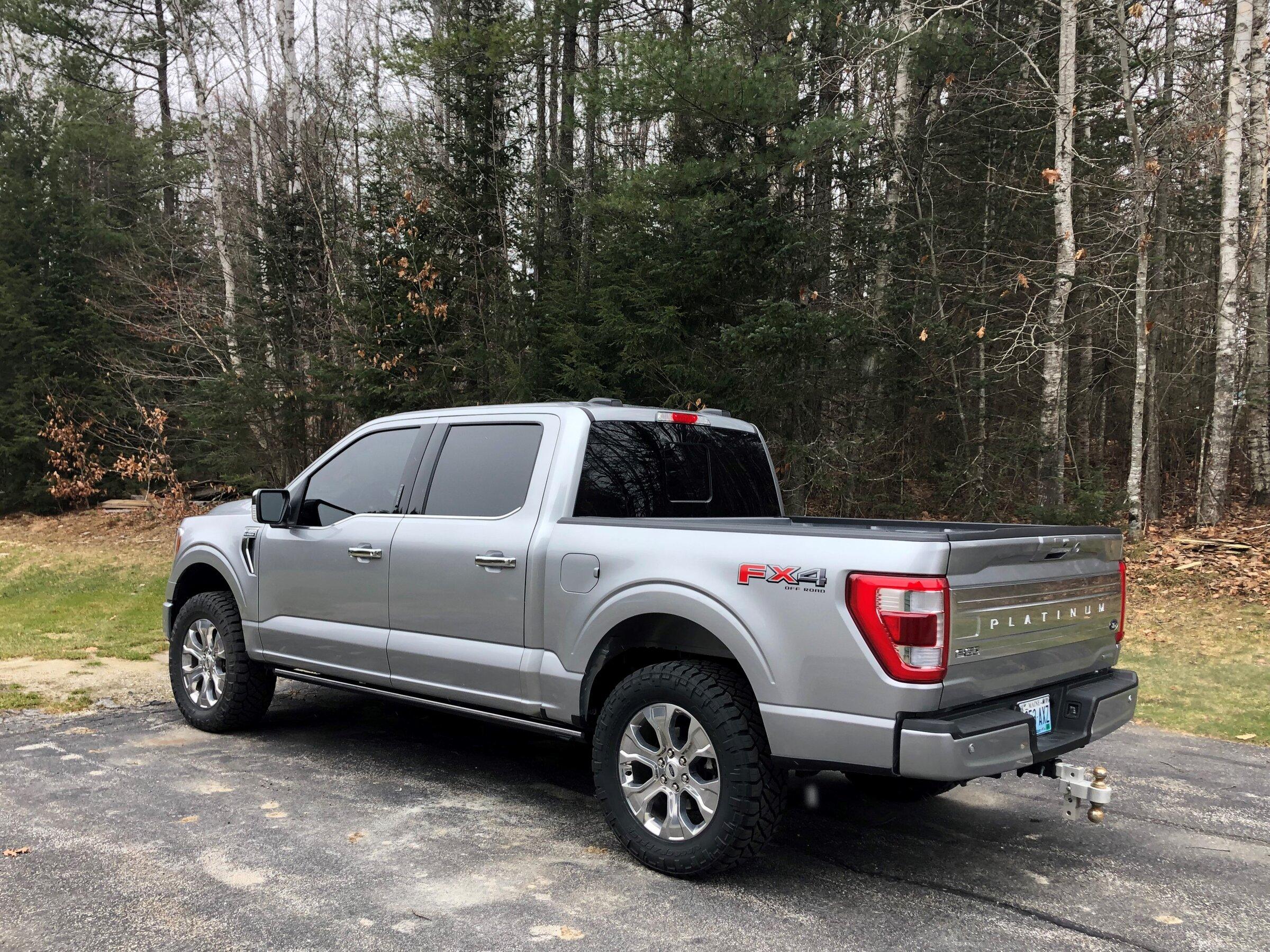 Ford F-150 Lightning Factory Wheels with Aftermarket Tire Thread Platinum 3