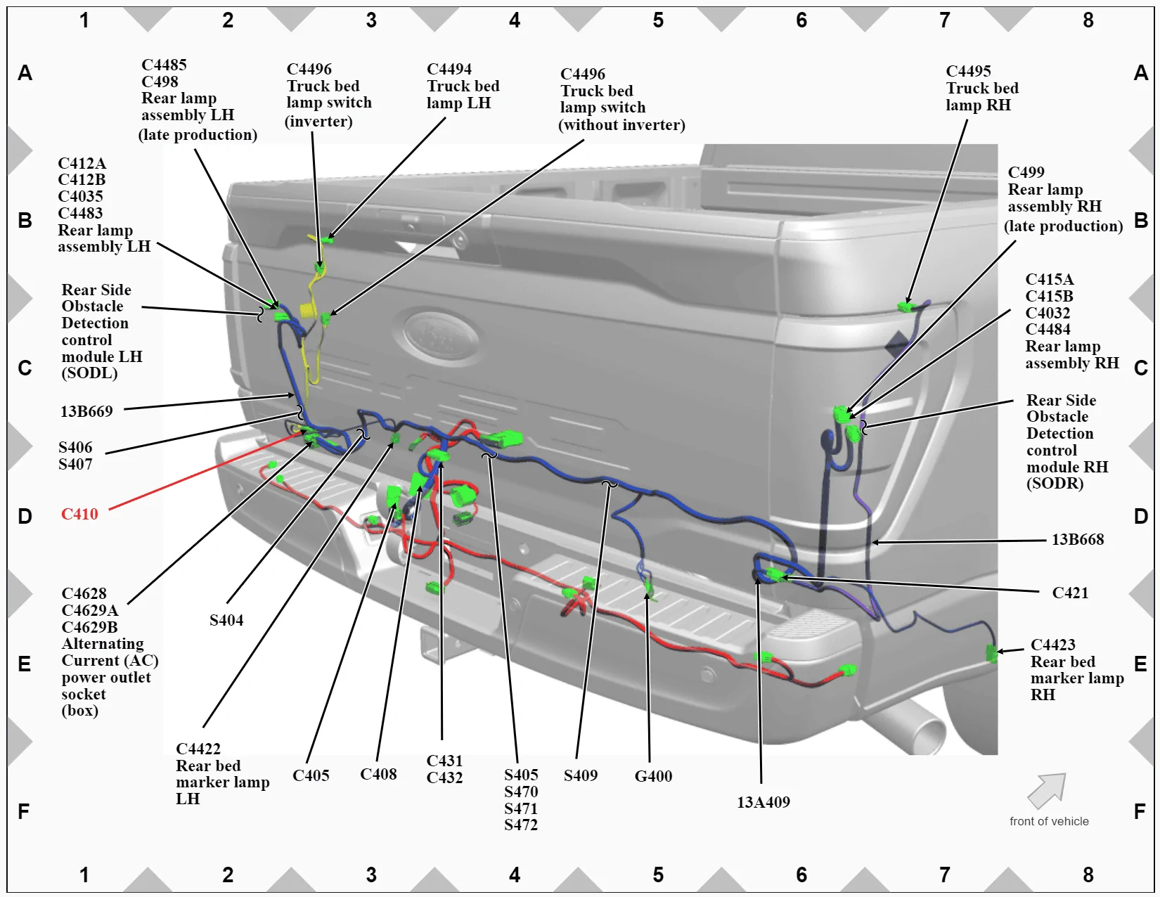 Ford F-150 Lightning Wiring Harness Plug Beside Spare Tire? Rear Wiring