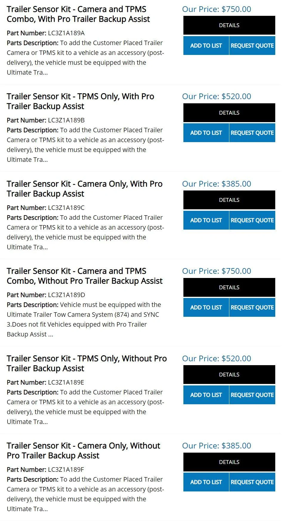 Ford F-150 Lightning Any update on a Trailer TMPS system? Ford_Camera_TPMS_Kits