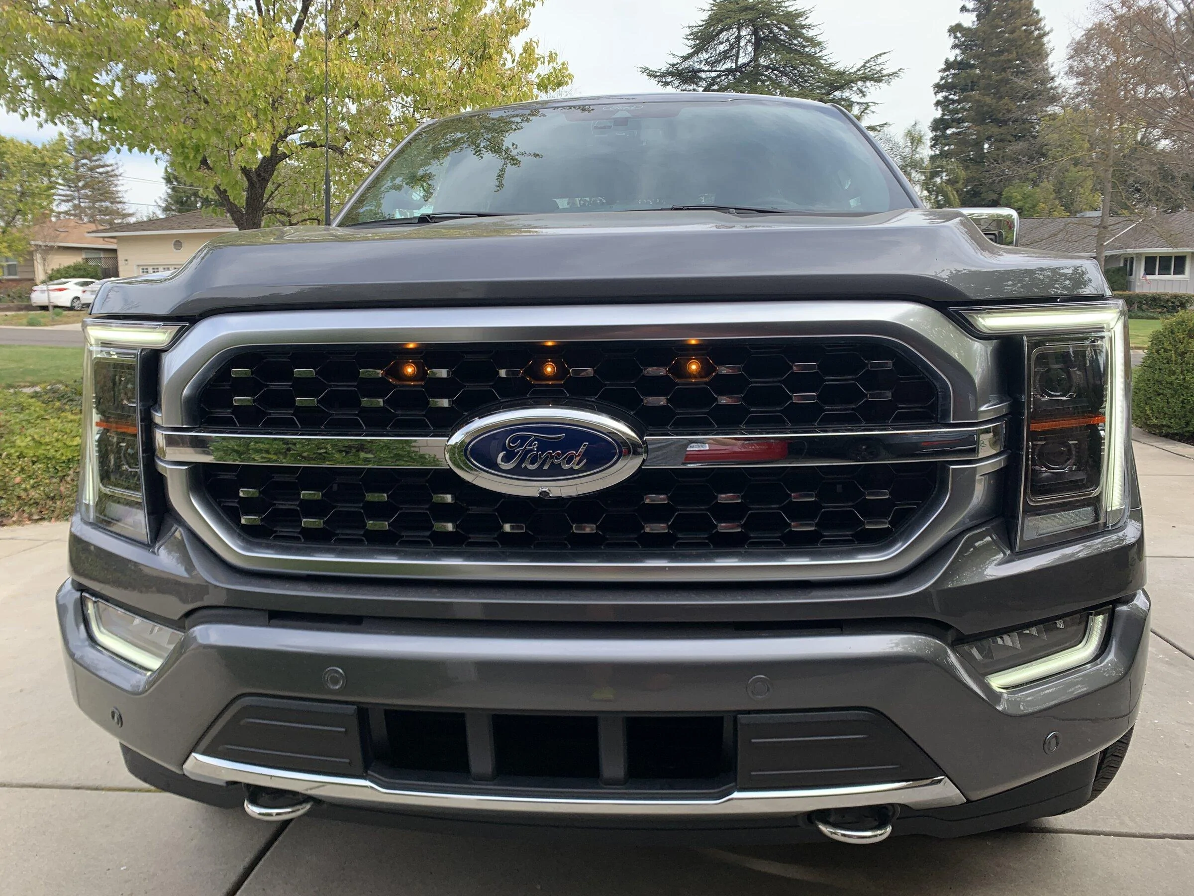 Ford F-150 Lightning Raptor grill lights installed on Lariat IMG_3709