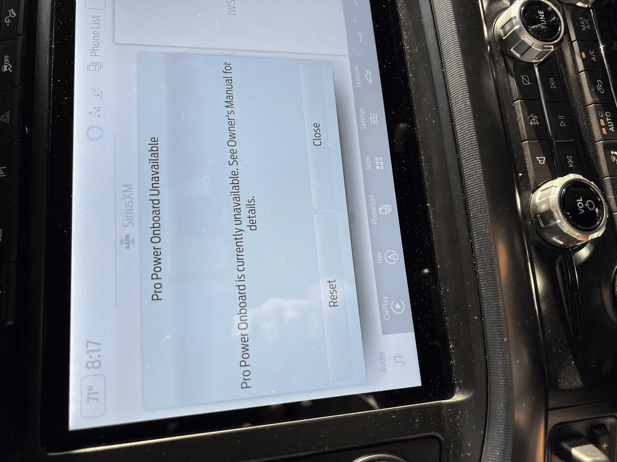Ford F-150 Lightning ProPower Onboard Unavailable Error Message tempImage8DGf0W