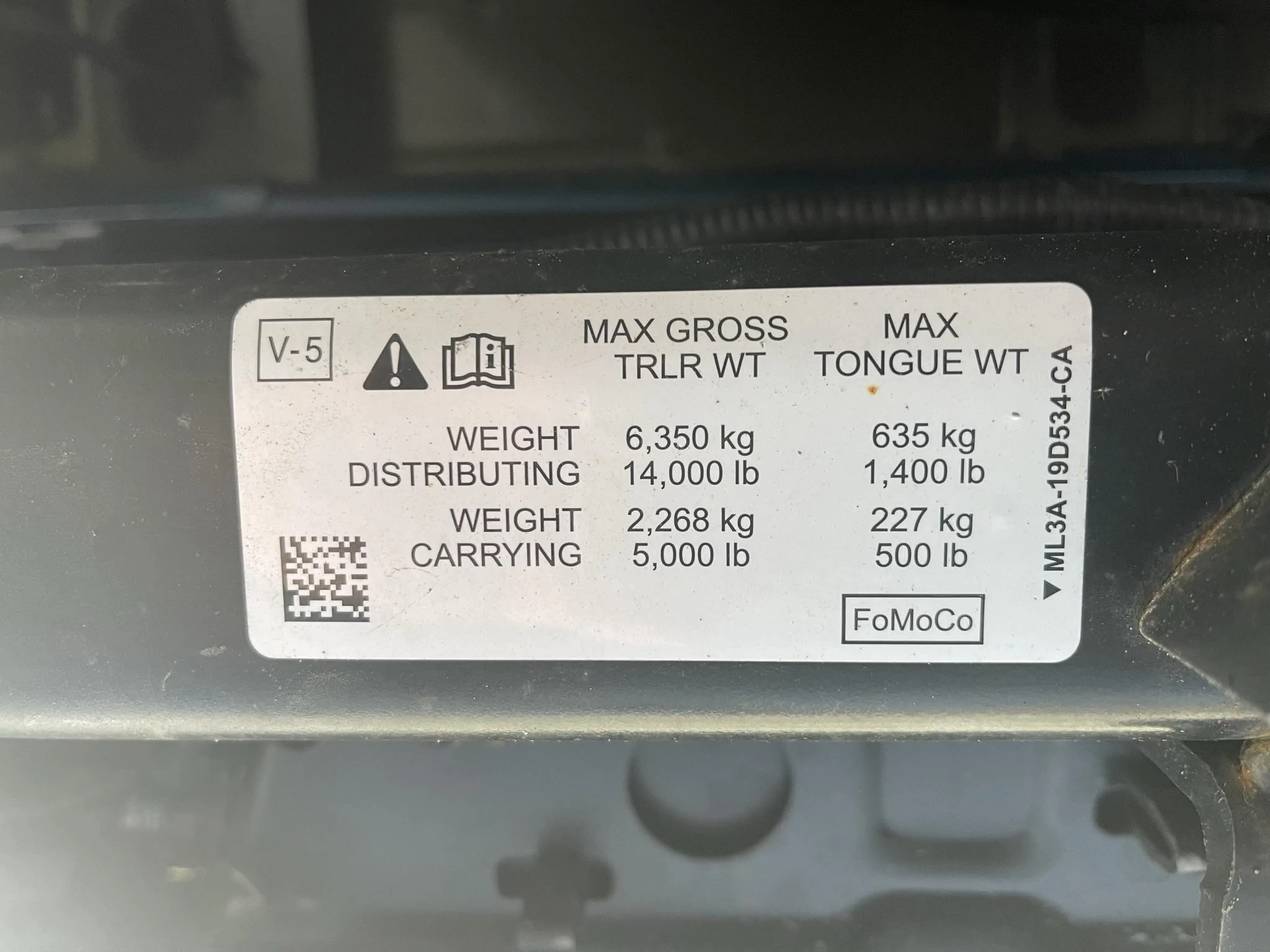 Ford F-150 Lightning Towing Specs Consolidated Document - Bumper vs. Class IV vs. Tow vs. Max Tow - UPDATED DOC v4 IMG_2223