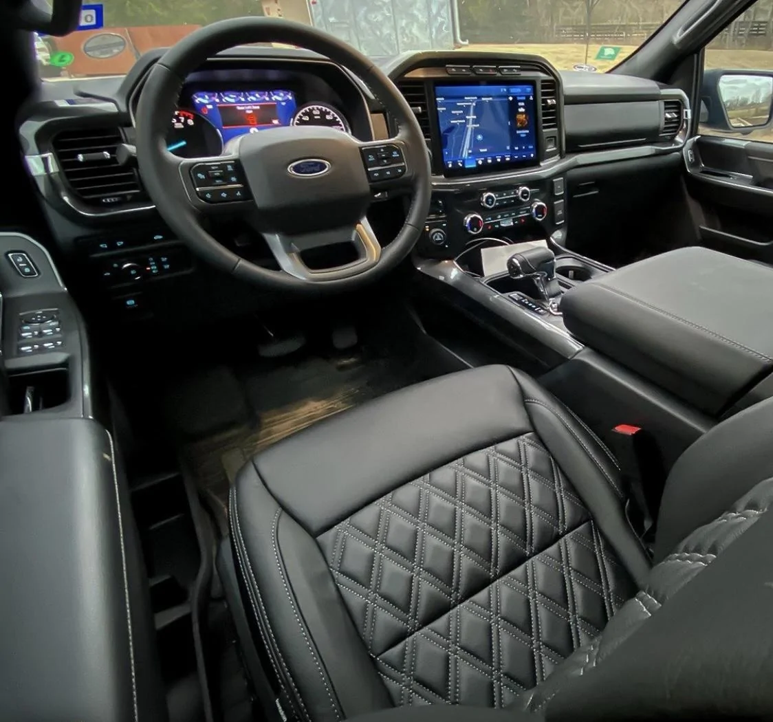 Ford F-150 Lightning For sale: Katzkin double stitch diamond leather DB1B6137-7062-4CA1-84ED-0BE3D7933910