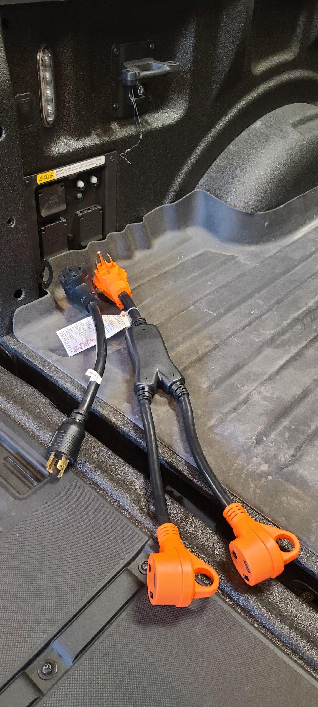 Ford F-150 Lightning F150 2021 powerboost onboard power. Does 30 amp draw from both A and B? 20210727_190201