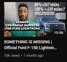 Ford F-150 Lightning Lighting battery dies after 60 miles of towing - does anyone have more info on this? 1651791229194
