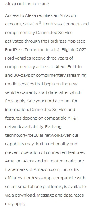 Ford F-150 Lightning Ford Streaming? alexa