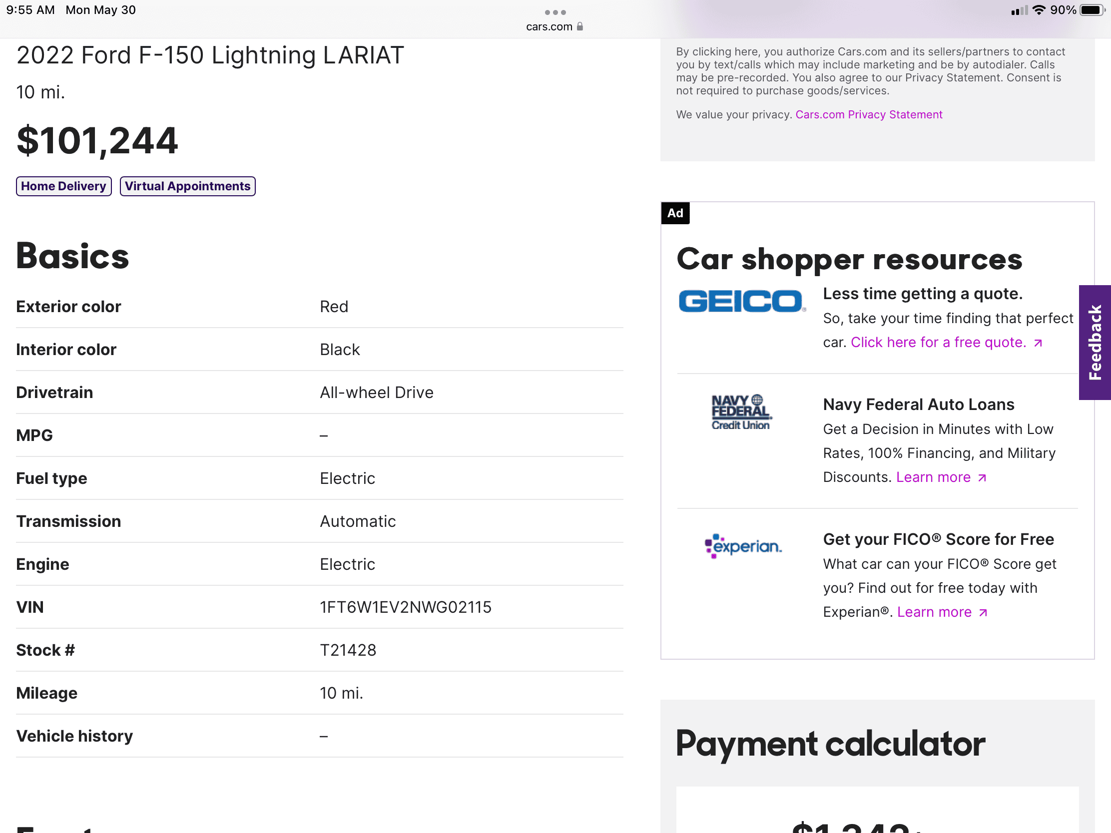 Ford F-150 Lightning Lightnings for Sale on Cars.com 8497BA35-2201-46FA-820D-2D9184D8C9EB