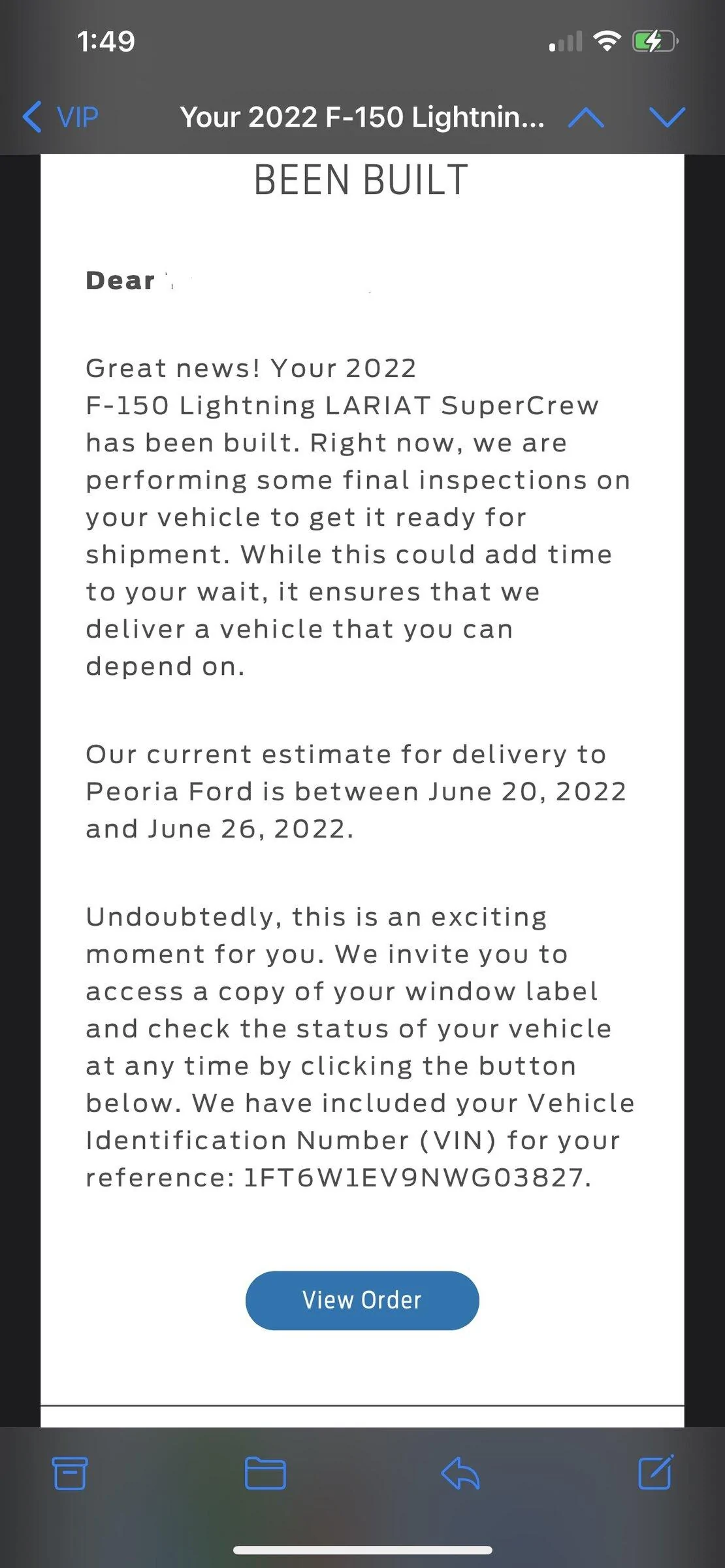 Ford F-150 Lightning CONFIRMED! Lightning shipments have made it as far as Arizona 8BB05B09-3DC2-4F65-A7AD-AD42ECDD68EE
