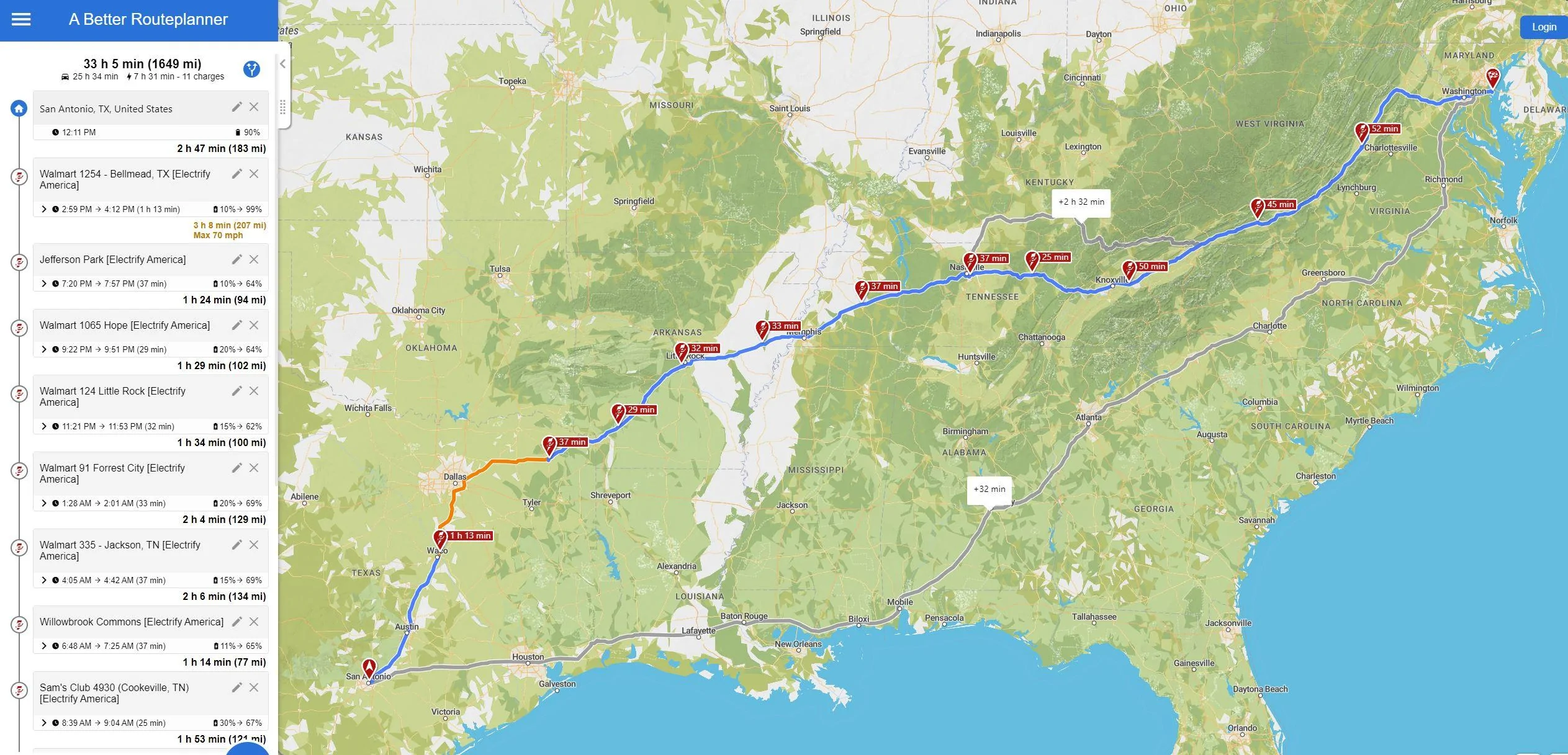 Ford F-150 Lightning My Lightning owner's thoughts and 1600 mile trip ABRP-TX-MD