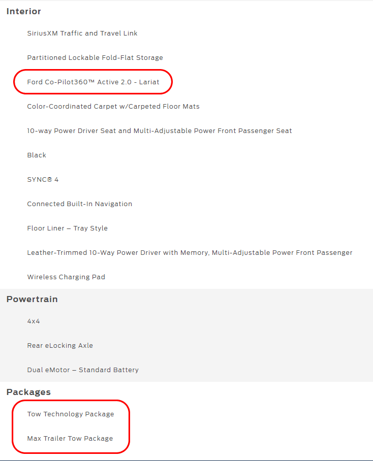 Ford F-150 Lightning Co-Pilot 360 Active Options - What am I missing here? orderconfirmatio