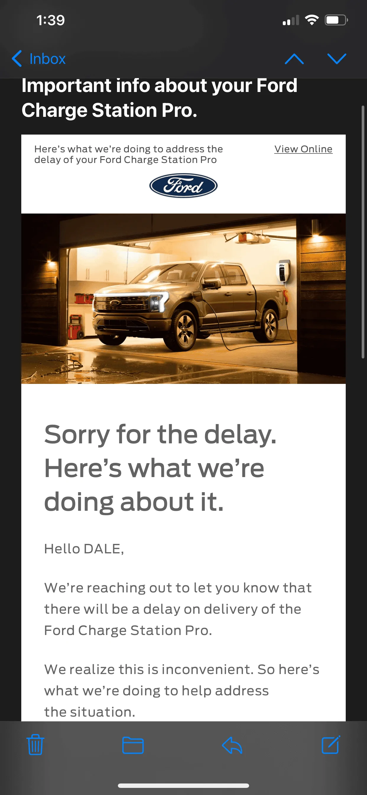Ford F-150 Lightning Those with ER deliveries prior to July 1:  Have any of you been contacted about the $500 gift card and extra 250 kWh from EA? 4A817BE8-28C8-4771-90A3-AD649A750111