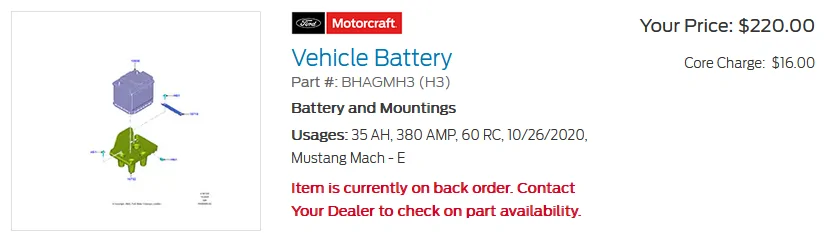 Ford F-150 Lightning Lightning and Mach-E share same LVB (12V battery) Battery-Mach-E