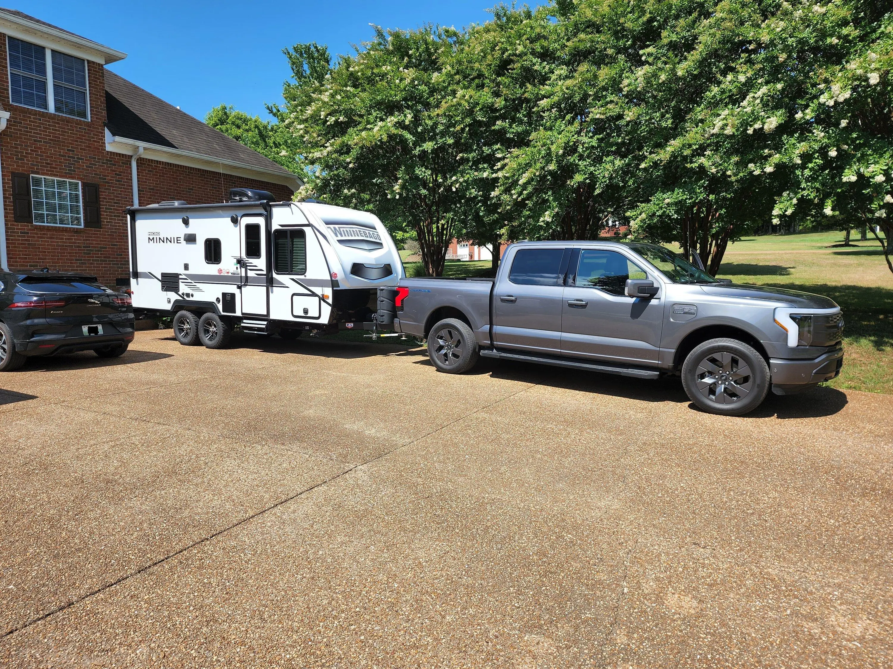 Ford F-150 Lightning First test ride towing our travel trailer (1.0 mi/kWh on 40-70 MPH loop) 20220710_103009