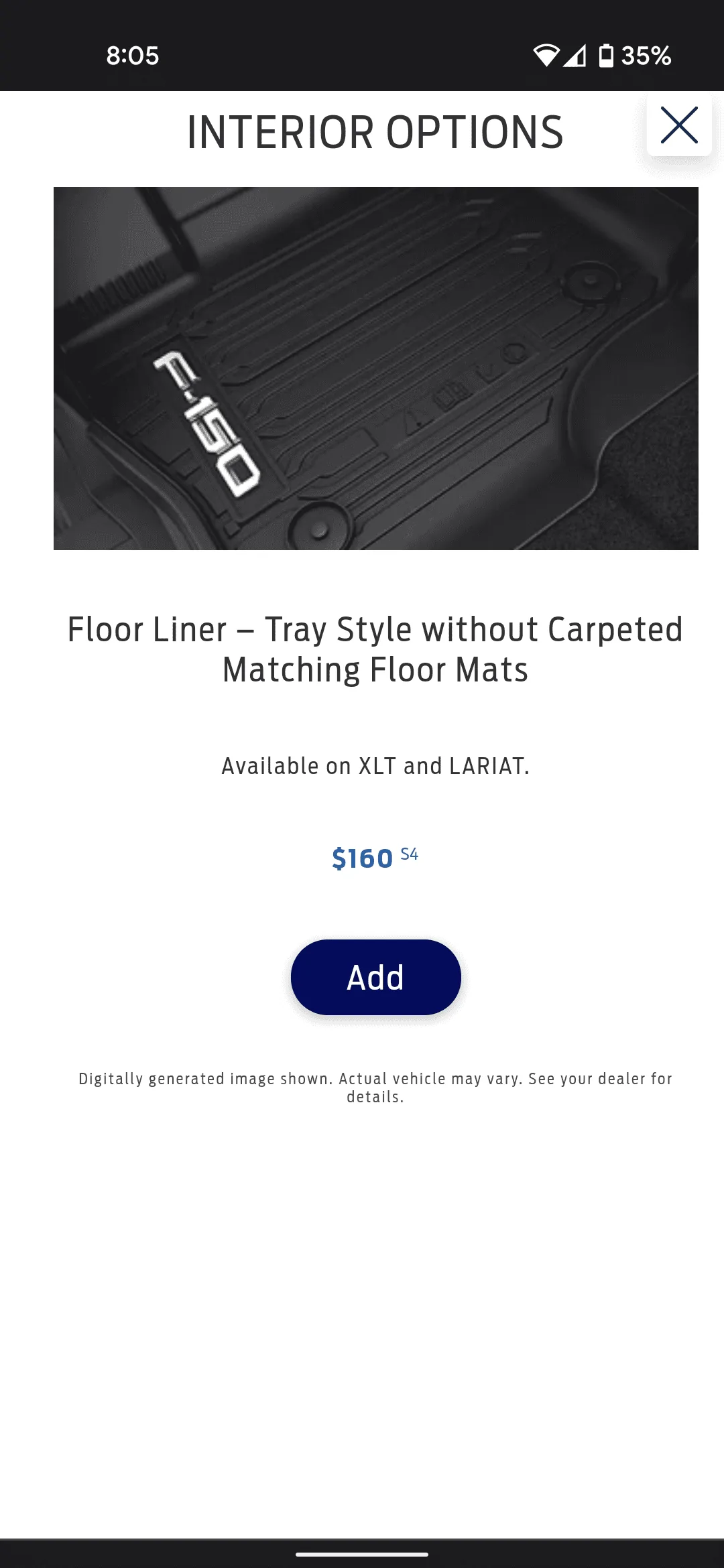 Ford F-150 Lightning Floor Mats available for order from factory Screenshot_20220711-200503