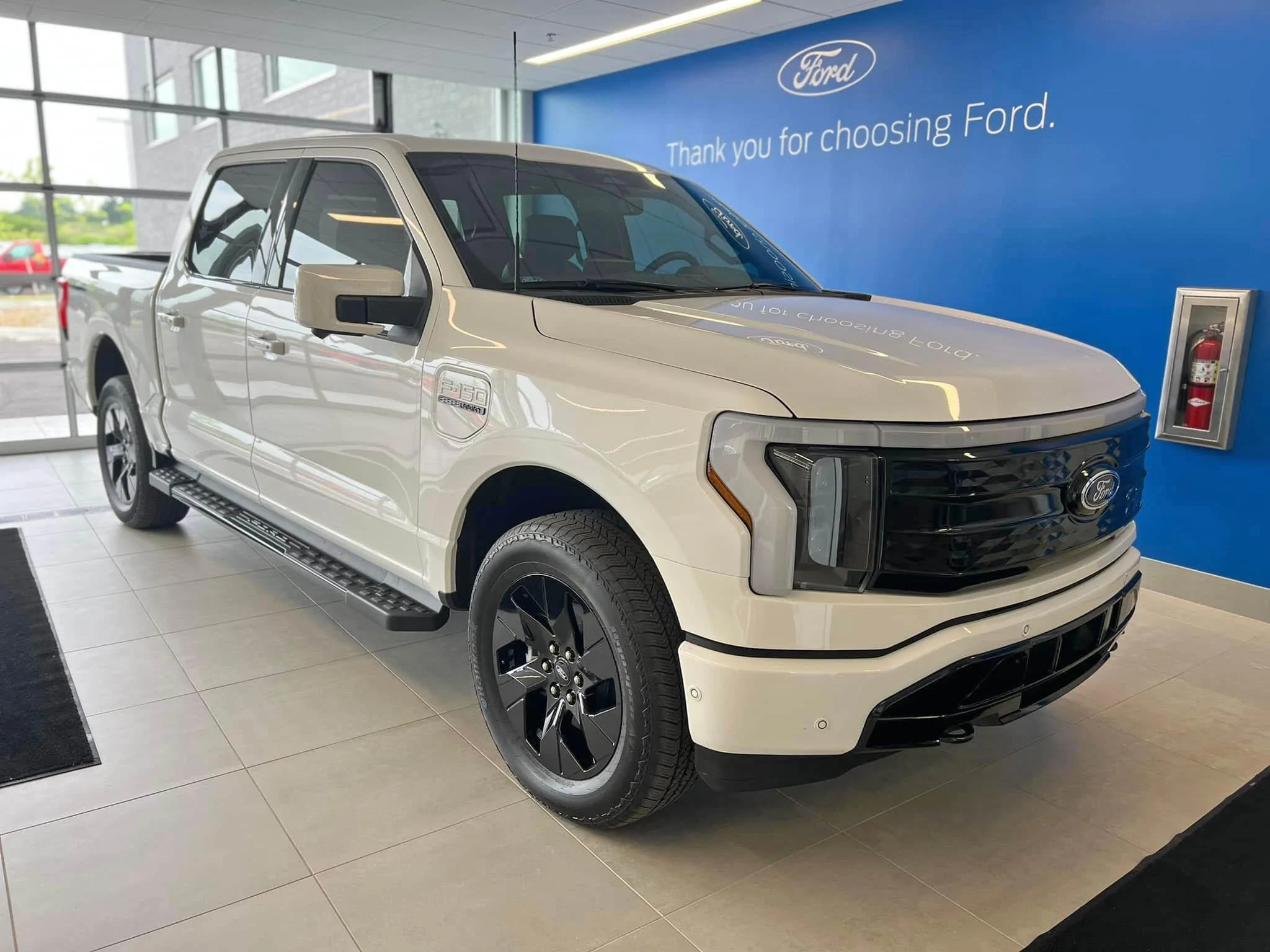 Ford F-150 Lightning Gloss Black Wrap Grill on Star White F-150 Lightning Lariat Gloss Black Wrap Grill on F-150 Lightning1