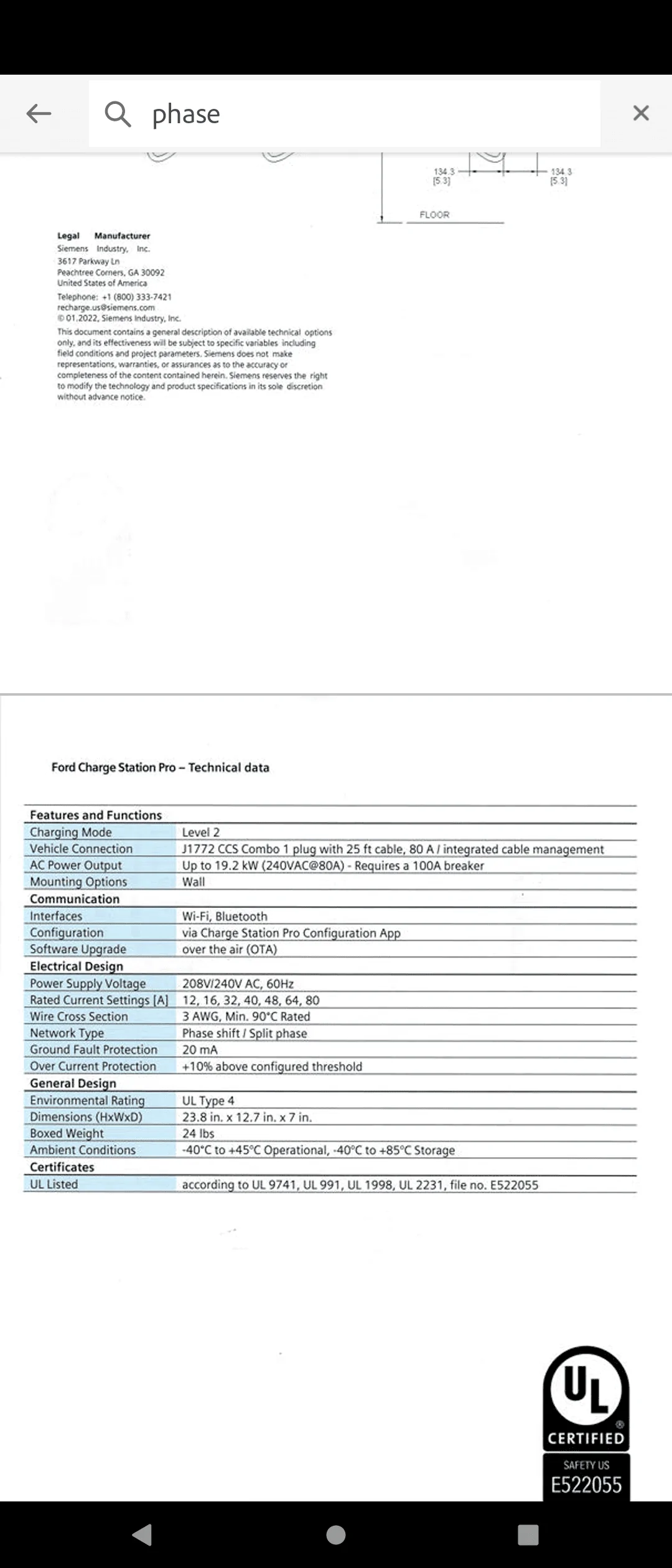 Ford F-150 Lightning Three Phase Plug Screenshot_20220715-123046
