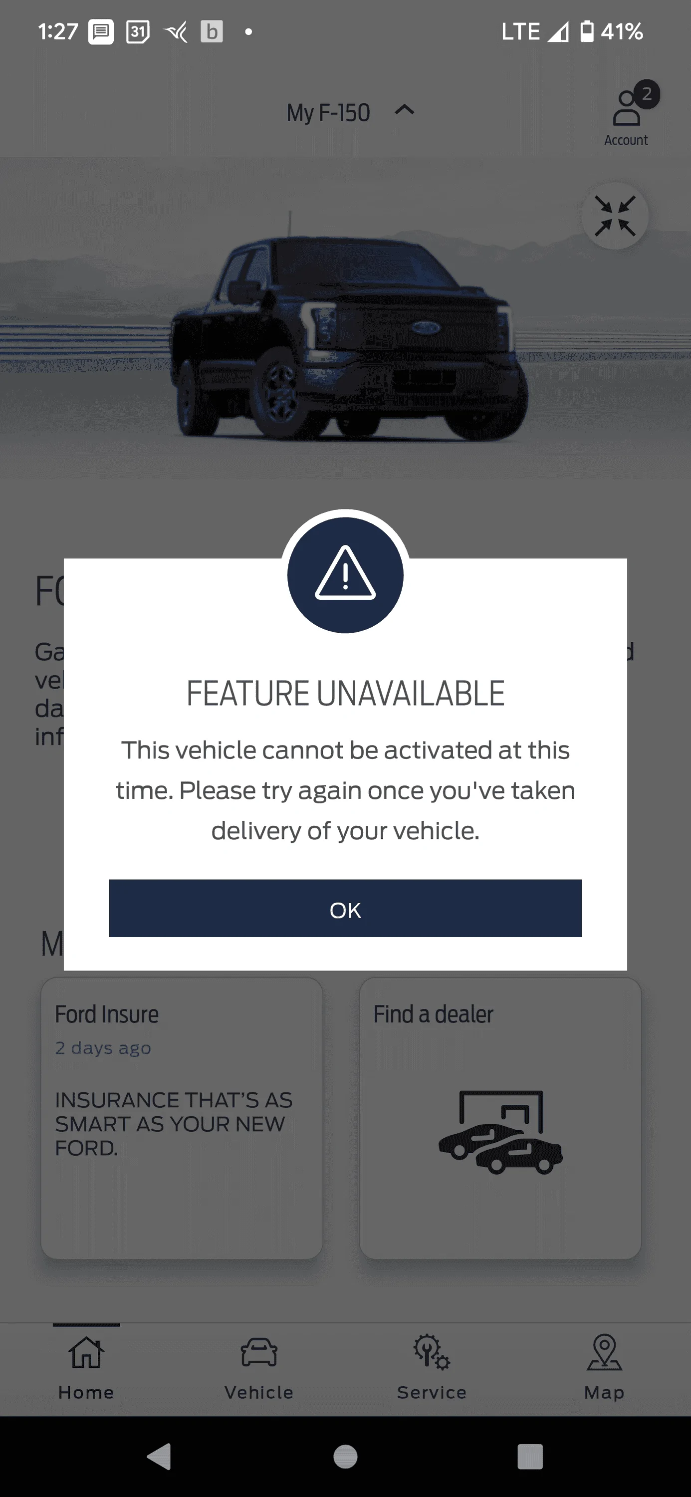 Ford F-150 Lightning Unable to activate FordPass, "Feature Unavailable" Screenshot_20220717-132729