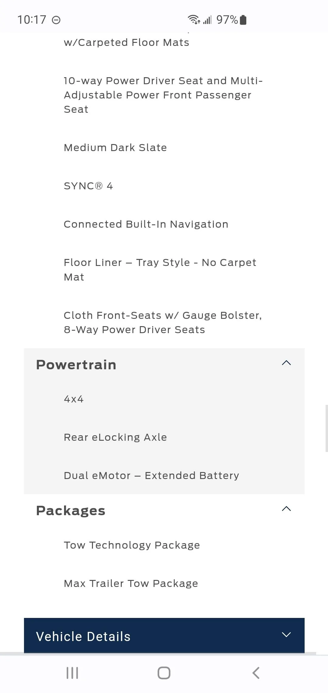 Ford F-150 Lightning Ford deleting Lightning Platinum features without telling the customer! Screenshot_20220718-221729_Chrom