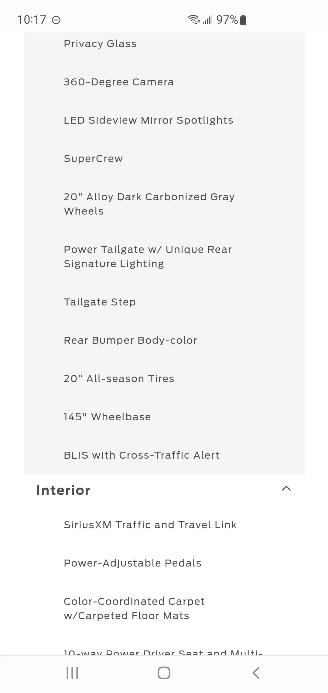 Ford F-150 Lightning Ford deleting Lightning Platinum features without telling the customer! Screenshot_20220718-221725_Chrom