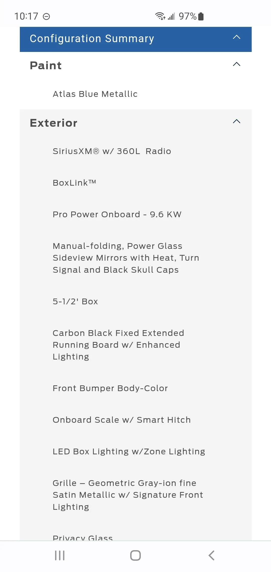 Ford F-150 Lightning Ford deleting Lightning Platinum features without telling the customer! Screenshot_20220718-221702_Chrom