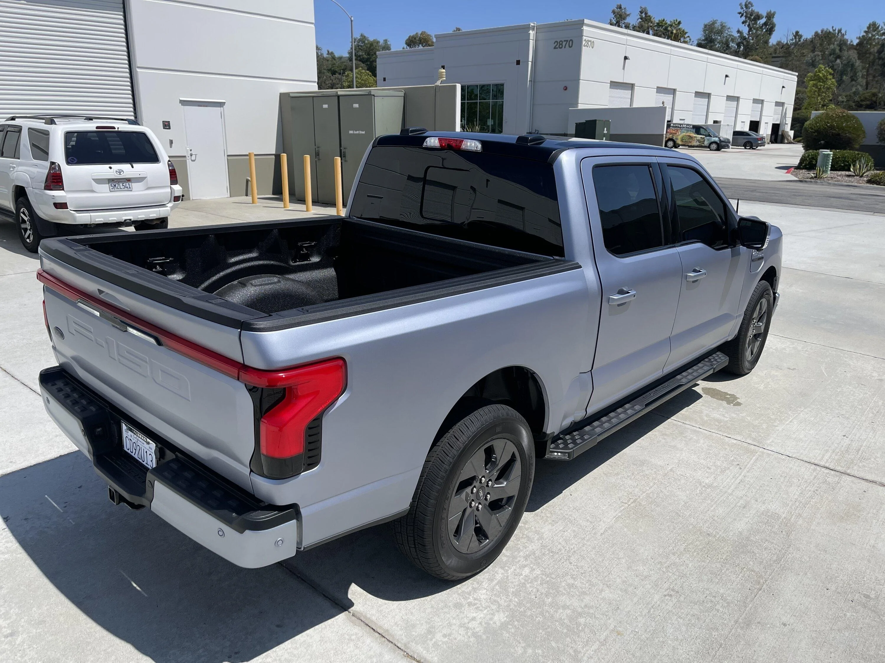 Ford F-150 Lightning Iced Blue Silver Lightning Build. Mods: PPF matte finish, Line-X, gloss black painted grille, black wrapped roof, wheels 2bedbcb2-77f5-471f-a0d7-e58fa035fa3d-jpeg
